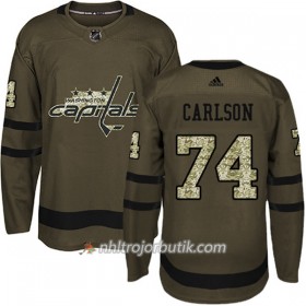 Män Ishockey Washington Capitals Tröja John Carlson 74 Adidas 2017-2018 Camo Grön Authentic